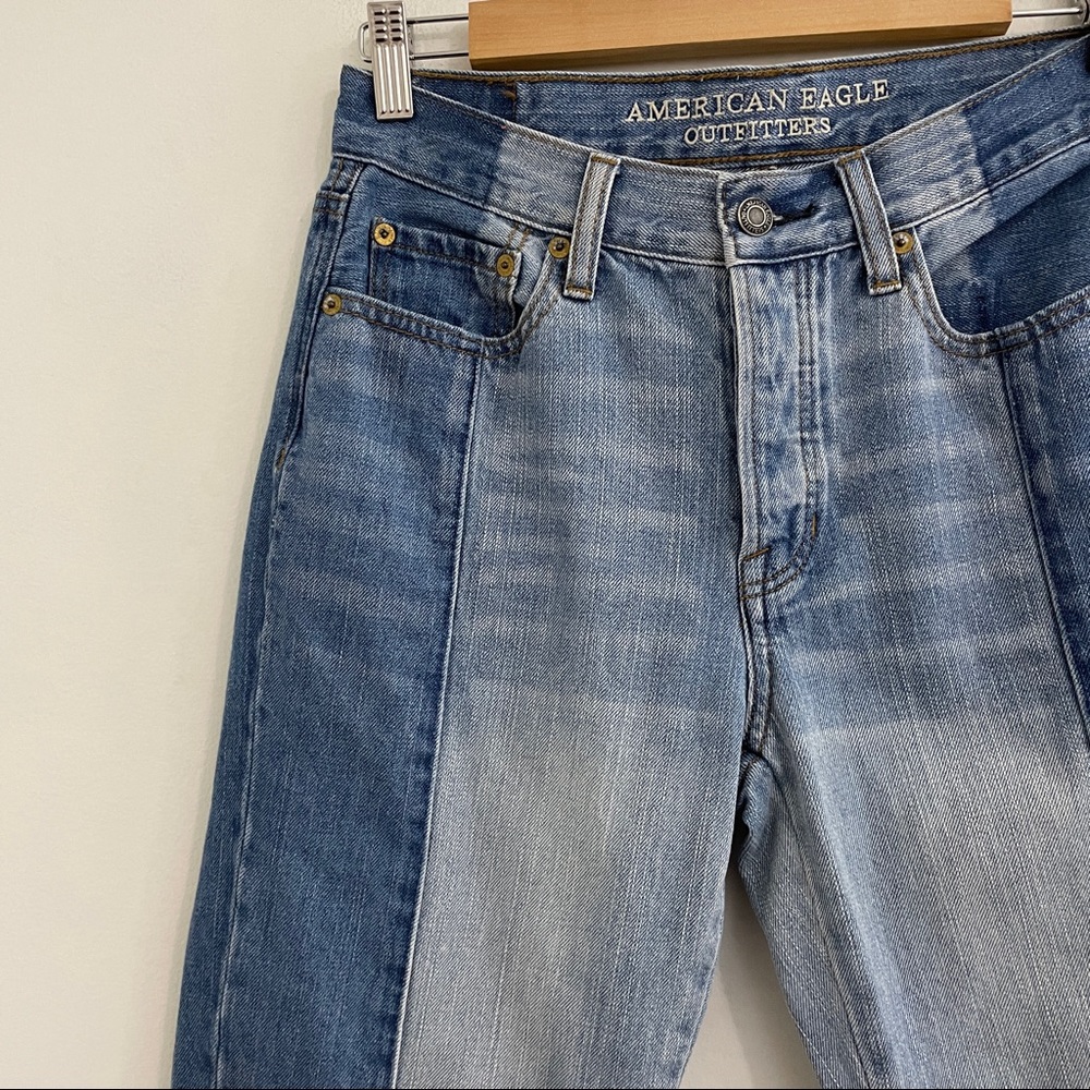 American Eagle Vintage High Rise Two stone Frayed Hem Button Fly Jeans - Picture 3 of 9